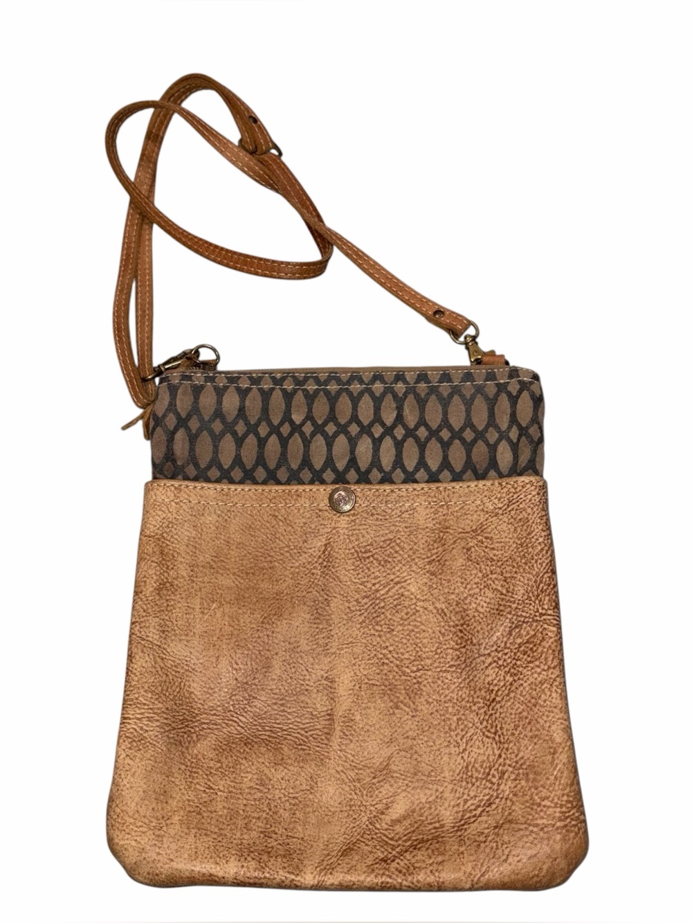 Myra Bag Honey Bee Leather & Canvas Crossbody Bag Purse